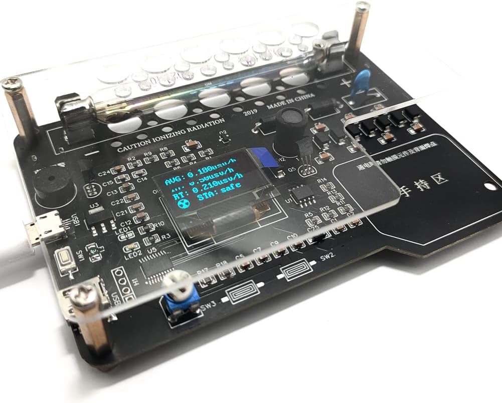 Geevorks Geiger Counter Nuclear Radiation Detector,Assembled DIY Geiger Counter Kit with OLED Display Screen