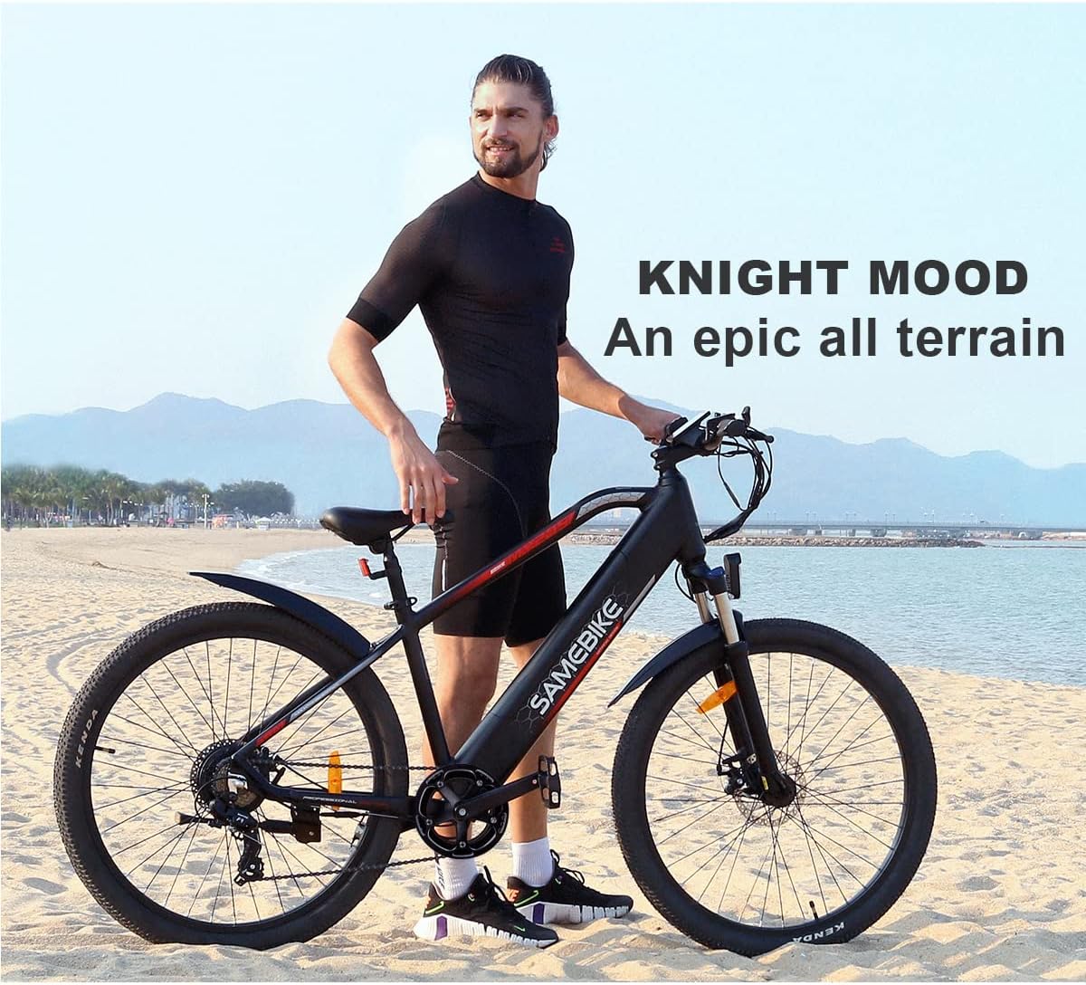 SAMEBIKE 27.5 inch Electric Bike with 48V13AH Removable Lithium Battery 7 Speed Gears and LCD Smart Meter