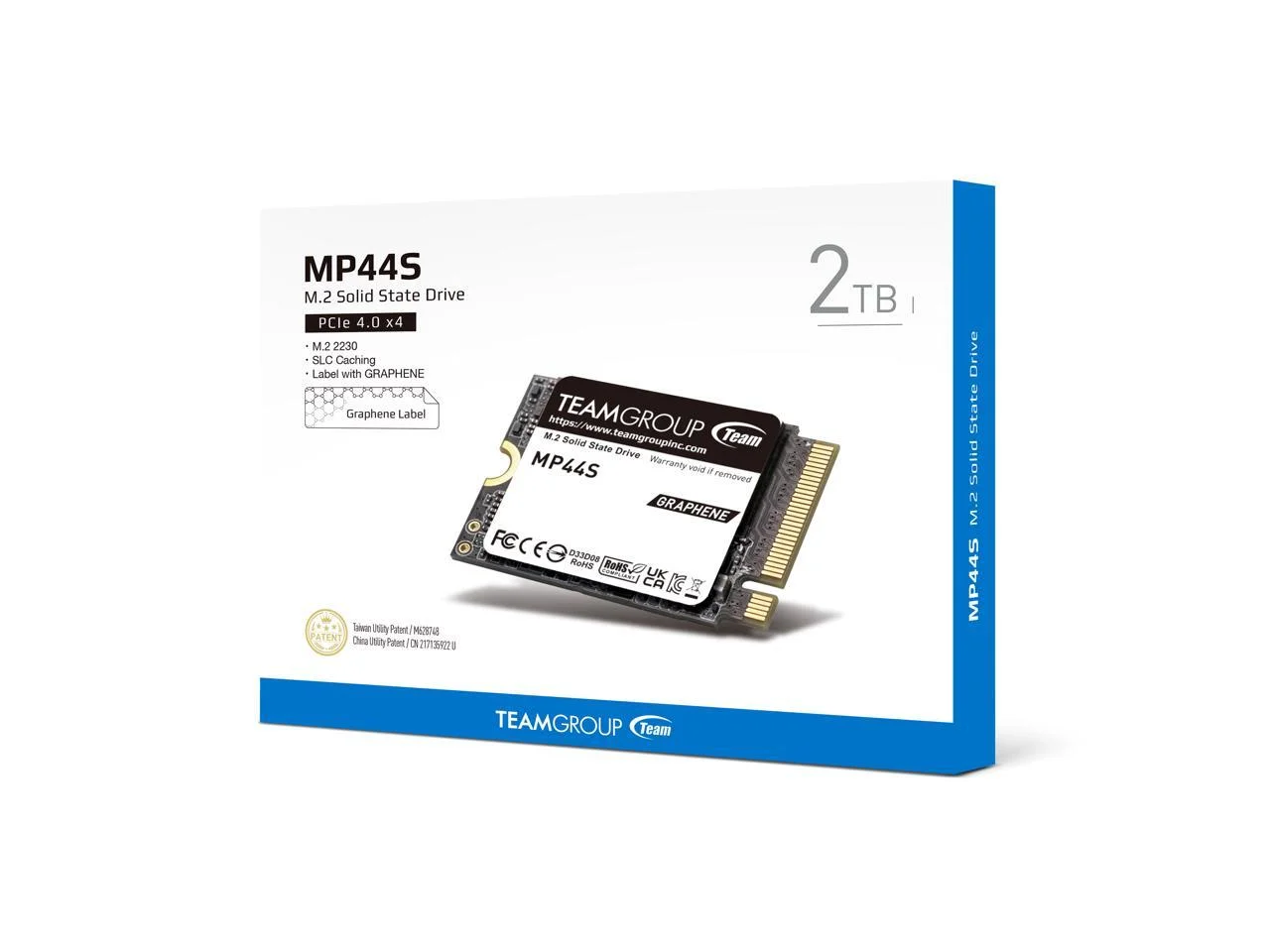 Team Group 2TB Internal SSD, MP44S M.2 2230, PCIe 4.0 x4 with NVMe, STEAM Deck Compatible TM5FF3002T0C101