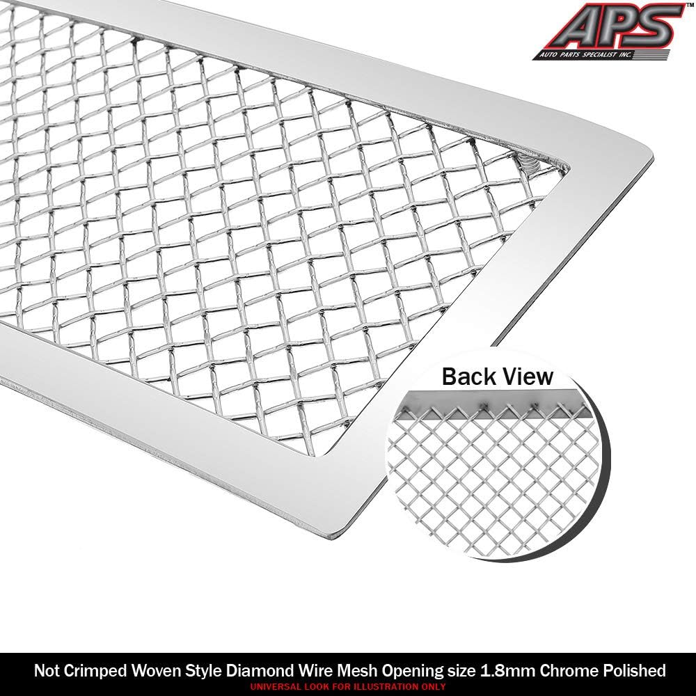 Compatible with 2008-2013 Cadillac CTS Stainless Steel Mesh Grille Grill Insert Combo A77768T