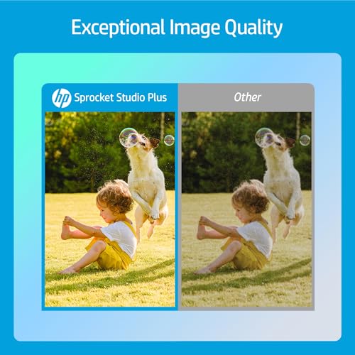 HP Sprocket Studio Plus 4x6 Wireless Instant Photo Printer, 118 Sheets + 3 Cartridges, Wi-Fi, Premium Dye Sublimation, Compact Home Use