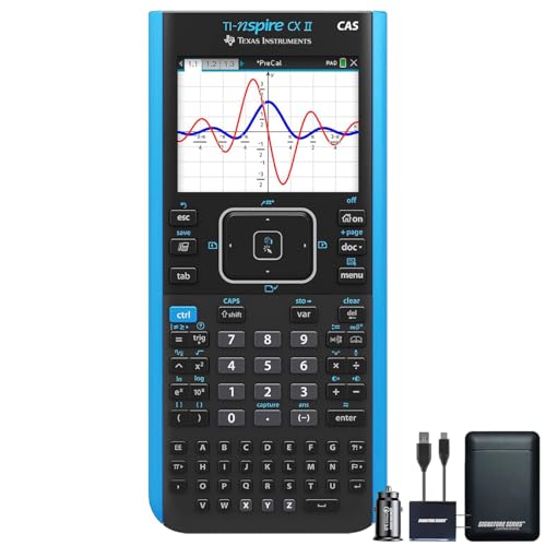 Texas Instruments TI-Nspire CX II CAS Graphing Calculator | Color Screen, 8 Built-in Apps, Python Programming, Included Software, for Math