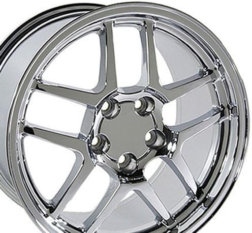Partsynergy Replacement For 18" Rim fits 1988-2004 Chevrolet Corvette C5 Z06 Style Chrome 18x10.5 Chrome Wheel