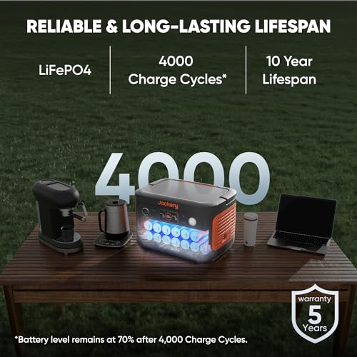 Jackery Explorer 600 Plus Portable Power Station 632Wh LiFePO4 Battery, 800W AC/100W USB-C Output, 1 Hr Fast Charge