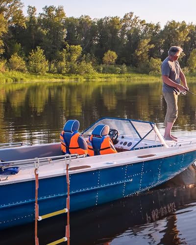 CO-Z 3 Step Removable Dock Ladder, Pontoon Boat Ladder with 350lb Load, Aluminum Swim Ladder with Wide Step & Nonslip Tread