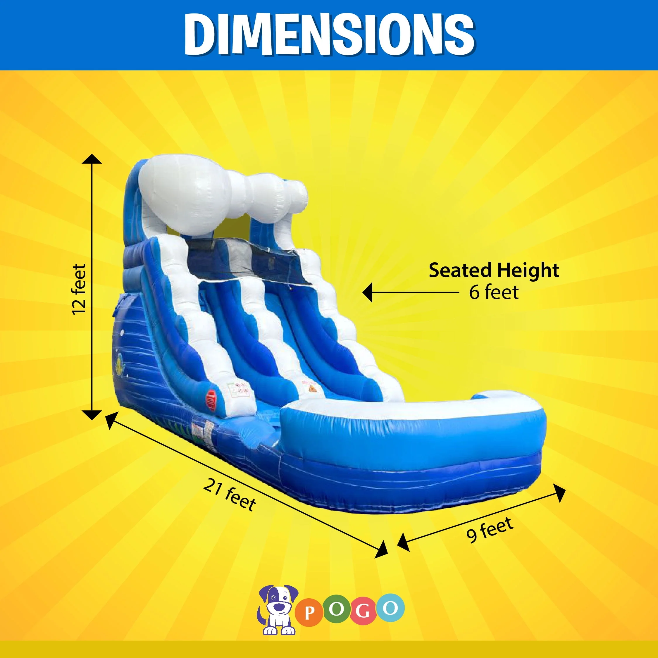 Pogo Bounce House Crossover Kids Inflatable Water Slide, Pink Unicorn with Blower, 12 ft