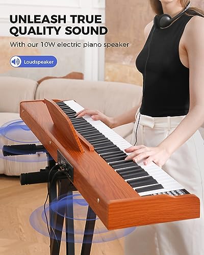 Fesley Weighted Piano Keyboard 88 Keys: Full Size Electric Keyboard Piano for Beginners, Portable 88 Key Keyboard with Daul Speaker,Sustain Pedal