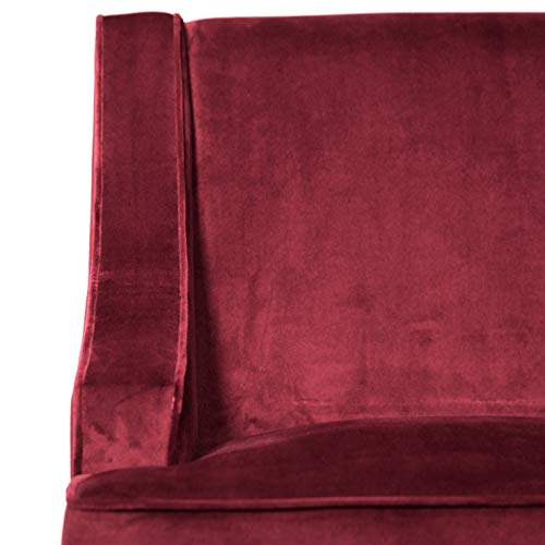 HomePop Velvet Swoop Arm Accent Chair, Suri Blue