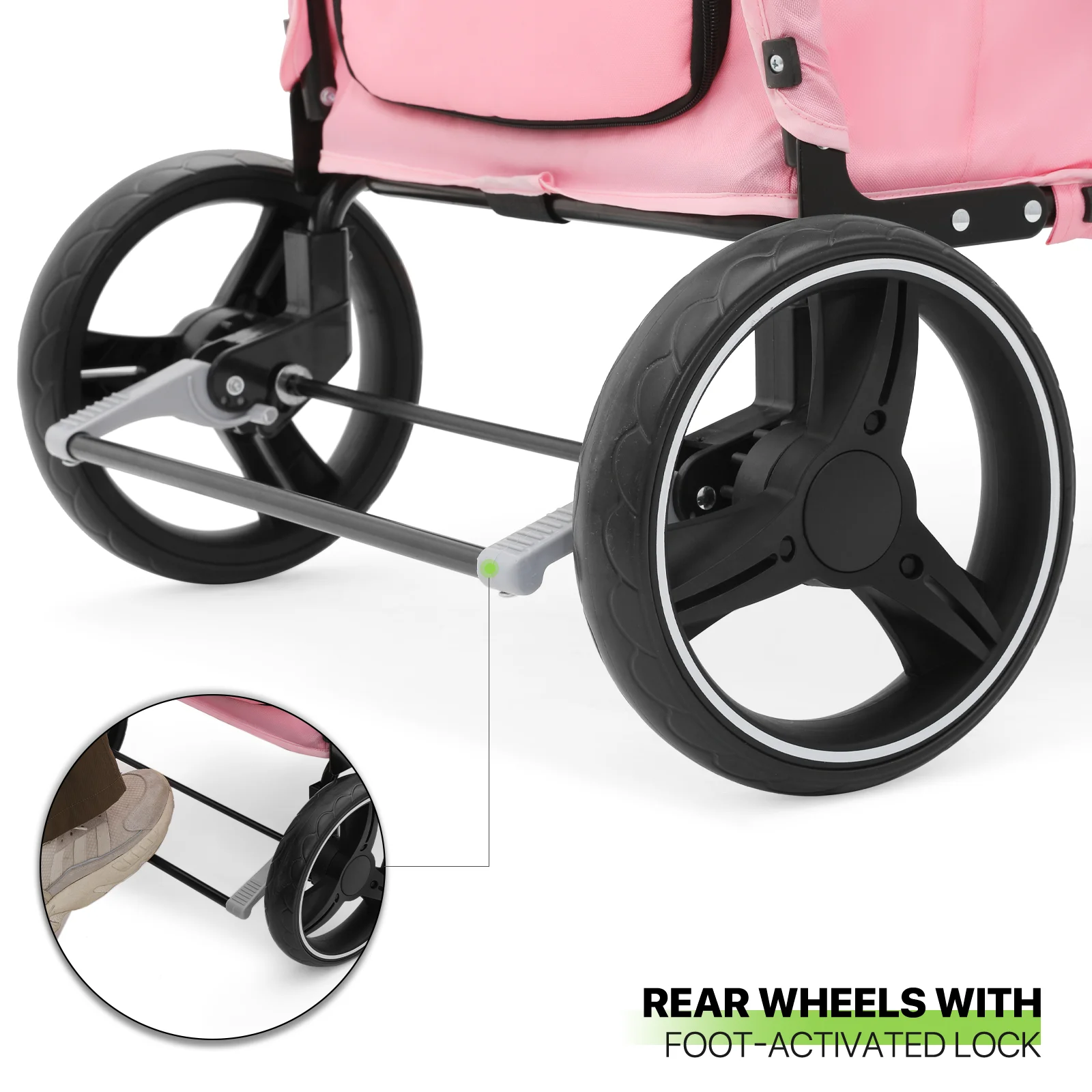 Magshion 3 Wheel Dog Stroller, Pet Stroller for Small Medium Dogs & Cats (Pink) - Curated Treasures Market