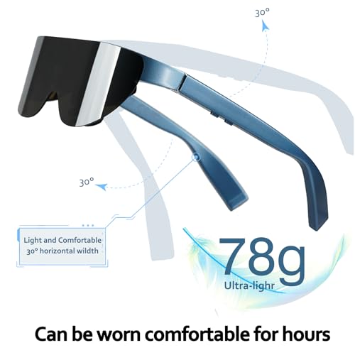 AR/XR Glasses-VILINE Smart Glasses for Gaming Headset Video Display Glasses Myopia Adjustment 1800 Brightness Sunglasses