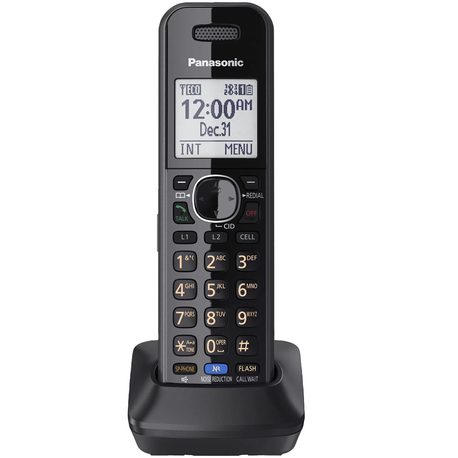 Panasonic Link2Cell KX-TG9581B DECT 6.0 Cordless Phone - Black - 2 x Phone Line - Answering Machine