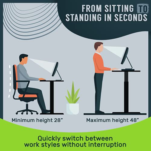 TechOrbits Electric Standing Desk Frame 60 x 24 Inch Tabletop