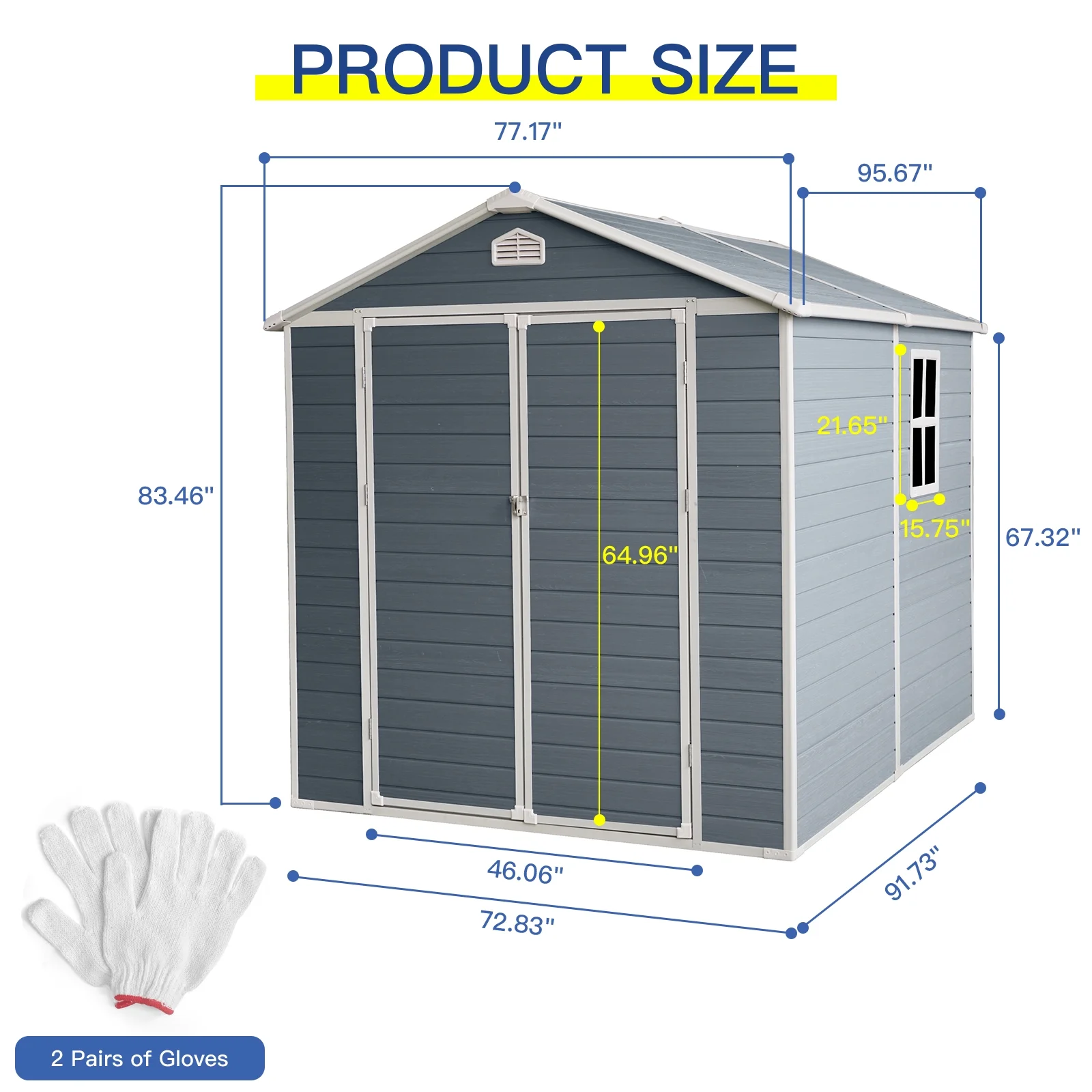 Outdoor Storage Shed 6x8 FT, Plastic Resin Garden Shed for Tools,Garbage Can,Waterproof Outside Shed with Floor and Lockable Door for Backyard, Patio