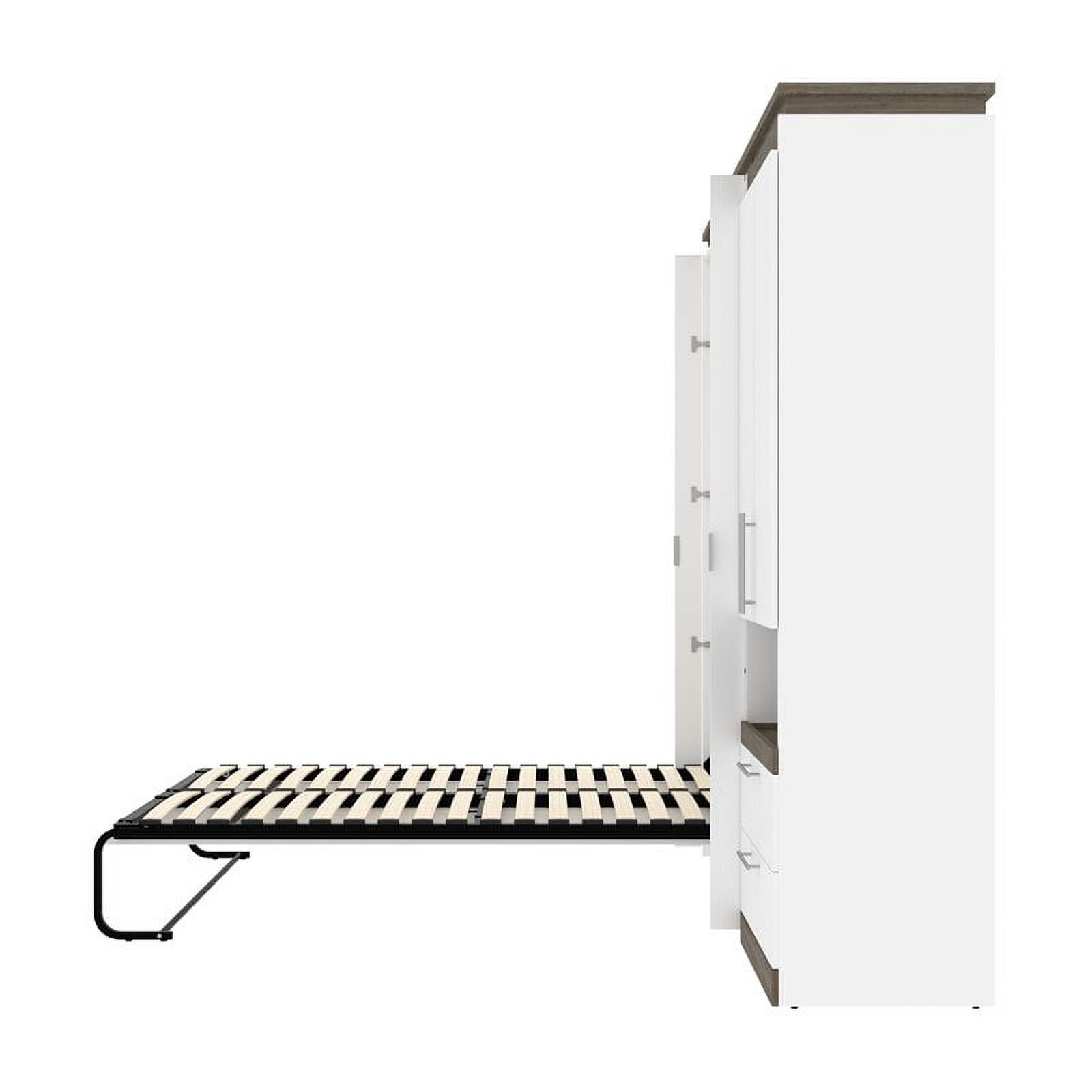 Atlin Designs 89" Full Murphy Bed with Storage Cabinet in White