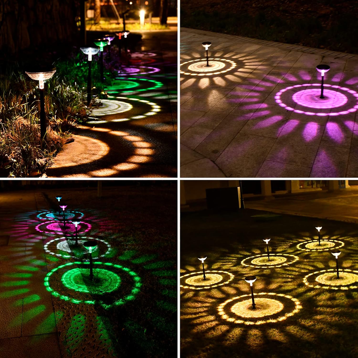FEELIGHT Solar Pathway Lights, Garden Lights Solar Powered Waterproof IP67