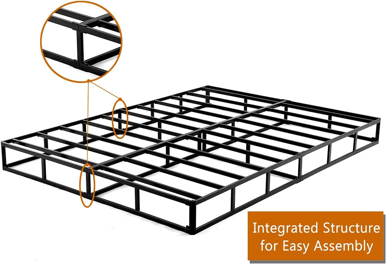 ZIYOO Cal King Box Spring 9 Inch High Profile Easy Assembly,Mattress Foundation/Heavy Duty Metal Steel Structure/Quiet Noise-Free Accessory