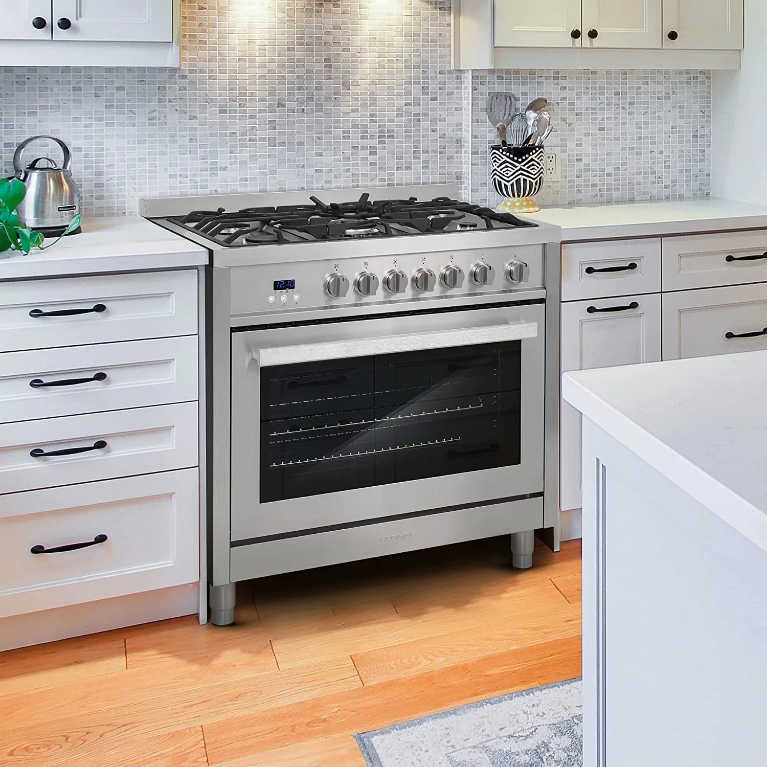 Cosmo 36-in 5 Burners 3.8-cu ft Convection Oven Freestanding Gas Range