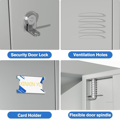 6 Door Metal Storage Locker 18 Hooks,Metal Locker for Employees with Lock for School Garage Office Gym Bedroom,Assembly Required