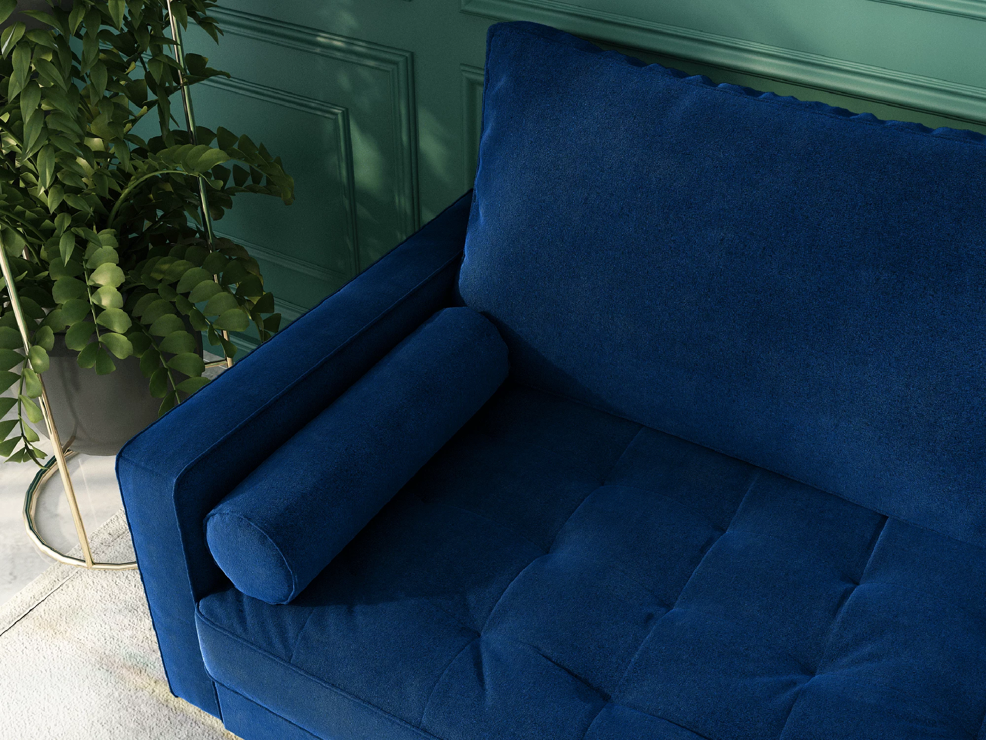 Koby Home Sleeper Sofa Sectional Couch 70" Sofas Couches for Living Room Space Blue