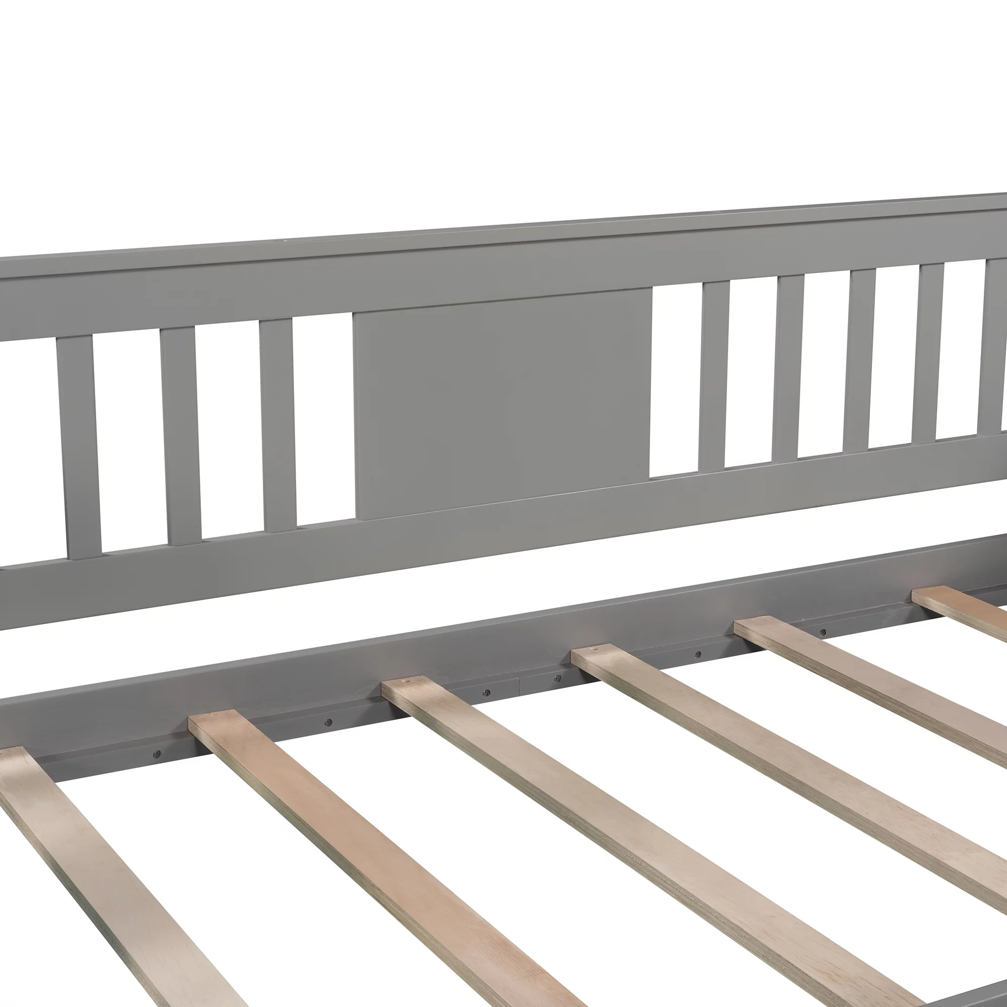 Solid Wood Daybed with Rails, Daybed Frame, Wooden Slats Support, No Box Spring Needed, Clean Lines Design