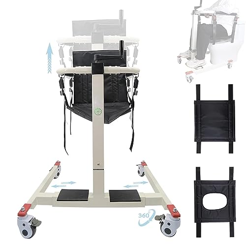 Patient Lift for Home, Width and Height Adjustable Multifunctional Patient Lift Transfer Chair Equipped a Cushion with Backrest