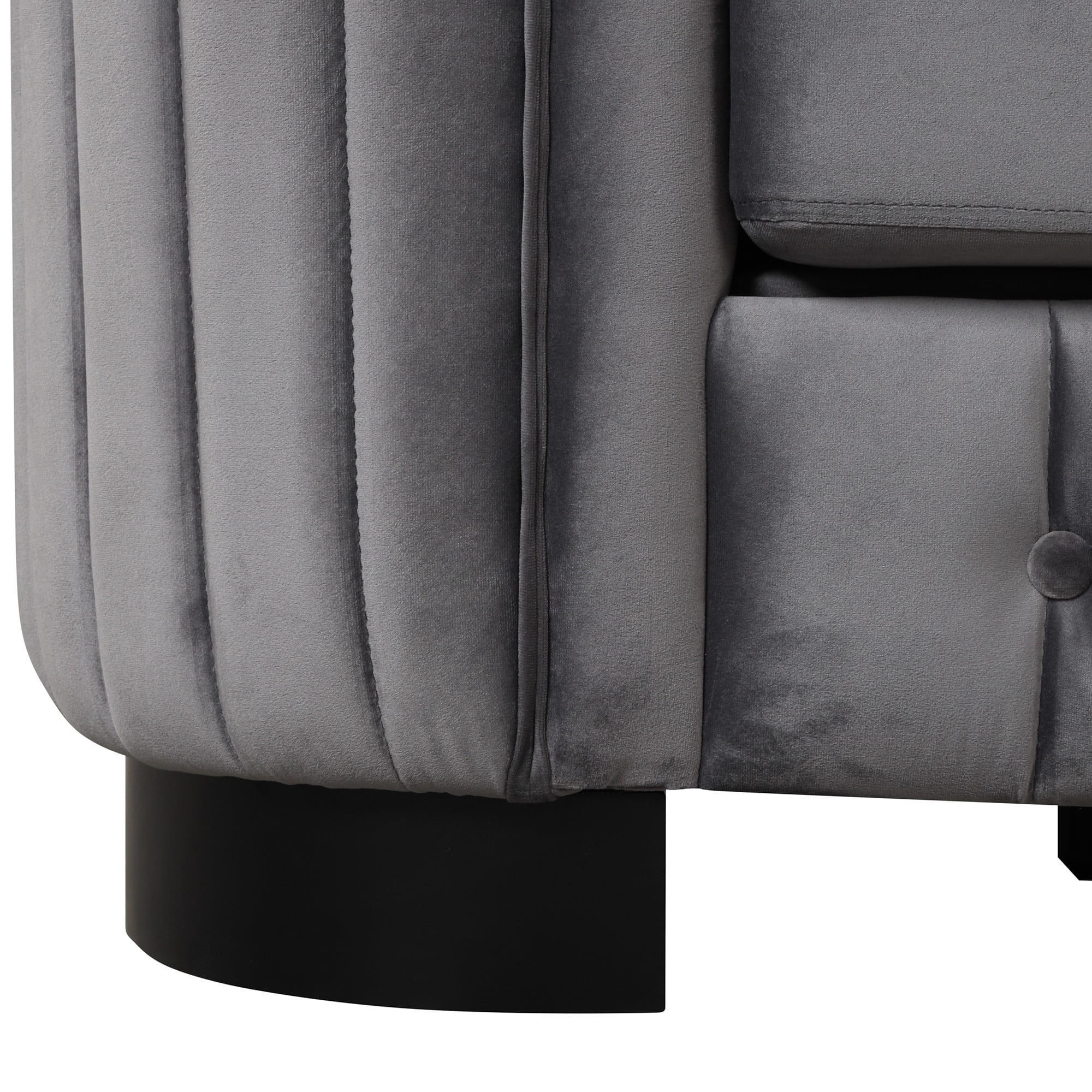 42 inch Single Sofa, 1-Person Velvet Couch with Button Tufted Back, Soft Tufted Seat with Thick Removable Seat Cushion