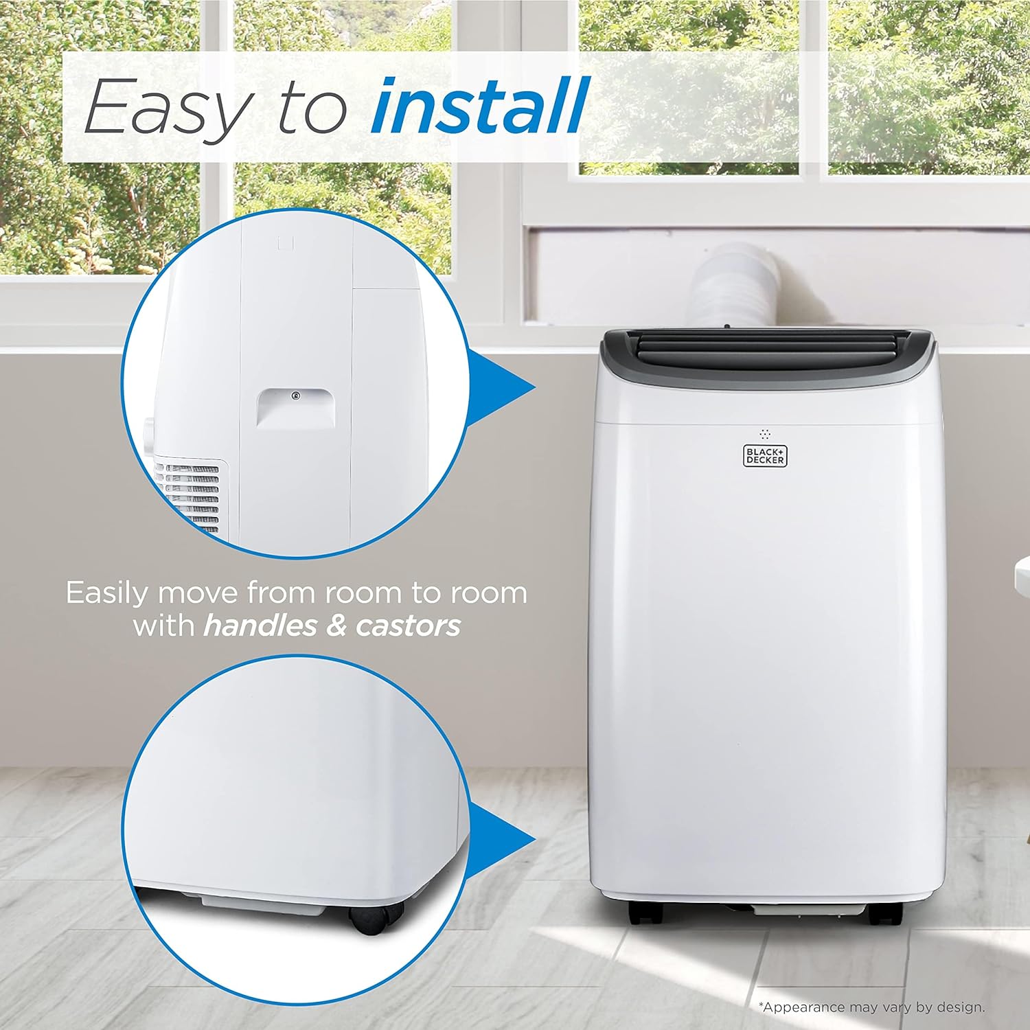 Portable Air Conditioner with 10000 BTU Cooling Power - Remote Control, 450 Sq. Ft Coverage, 3-in-1 Functions, Digital Display