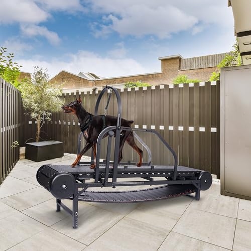 Dog Treadmill for Large/Medium Dogs, Adjustable Ramp Canine Running Slatmill Machine with Pedometer for Exercise & Healthy & Fit Pet Life