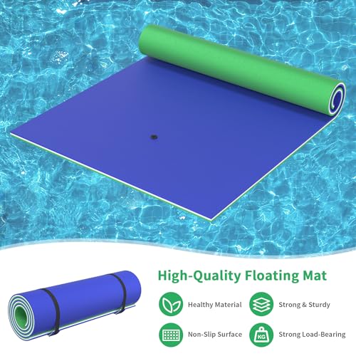 Oversized Lily Pad Floating Mat, 3 Layer 7'/9'/12'/18' Floating Water Mat,Ocean, Beach, River, Pool, Floating Mat for Water Recreation and Relaxing