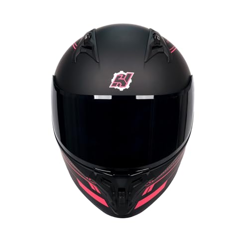 HAX Obsidian Pro Full Face Dual Visor Adult Motorcycle Helmet for Motorbike Street Bike with Pinlock Ready DOT Approved Matte Pink M