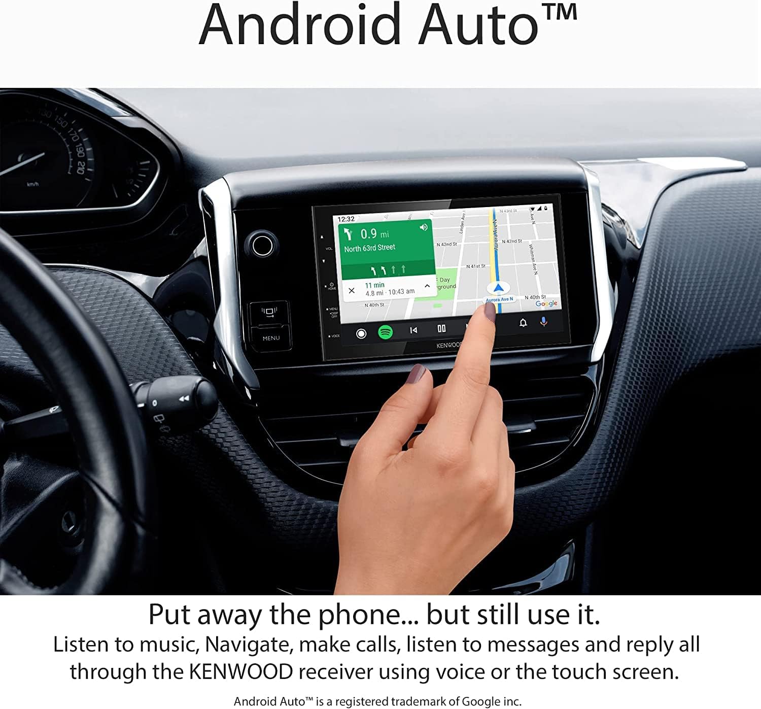 Kenwood DMX4707S 6.8" Capacitive Touch screen Digital Multimedia Receiver with Apple CarPlay & Android Auto | Plus CMOS-230 Rearview Camera with
