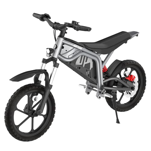 Gotrax Astra Electric Dirt Bike, 16" Pneumatic Tires, Max 16 Mile and 15.5Mph Speed Power by 300W Brushless Motor, Dual Suspension & Disc Brake