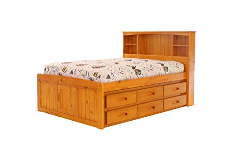Discovery World Furniture White Full Bookcase Bed with 6 Drawers