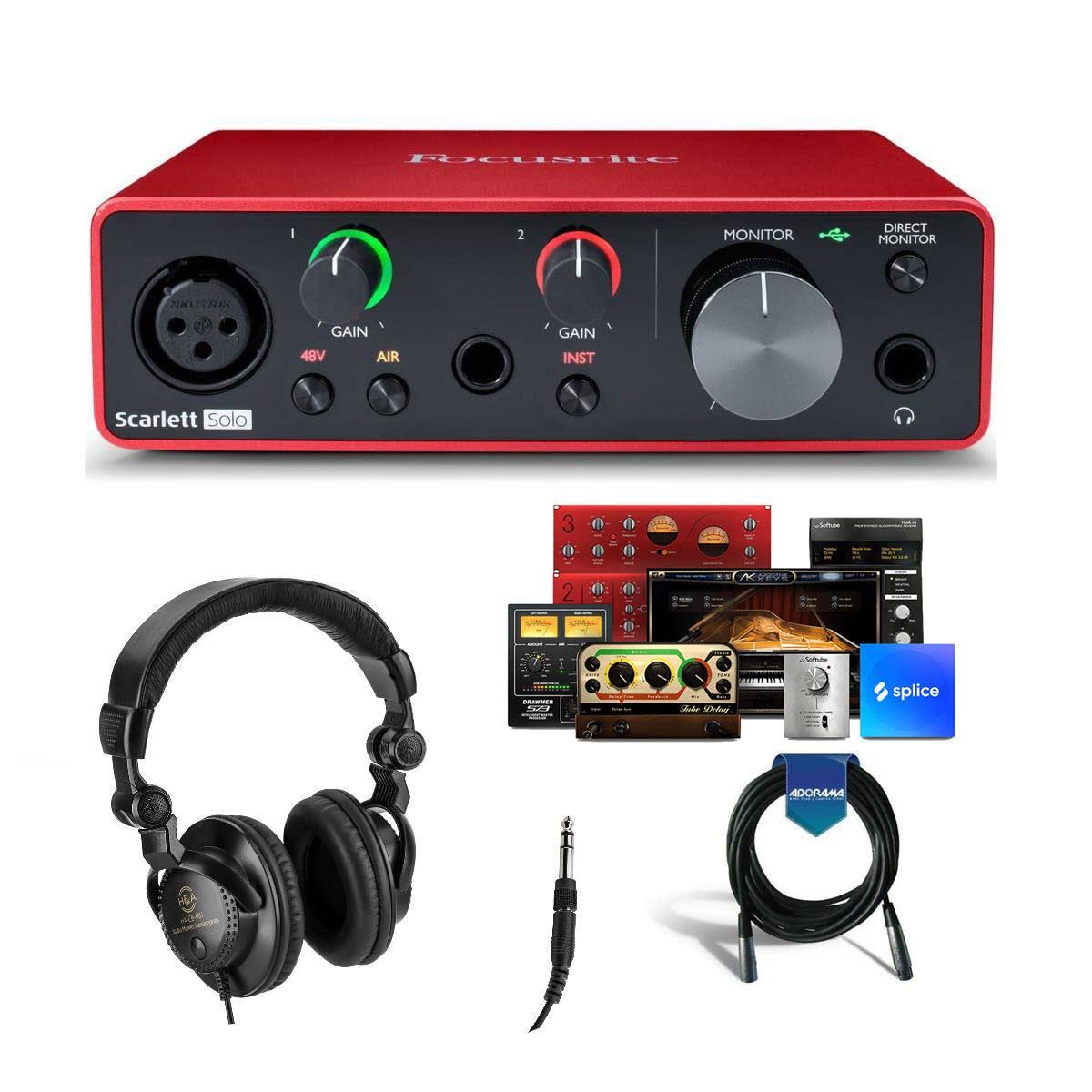 Focusrite Scarlett Solo 3rd Gen - Studio Monitor Headphones - XLR Cable
