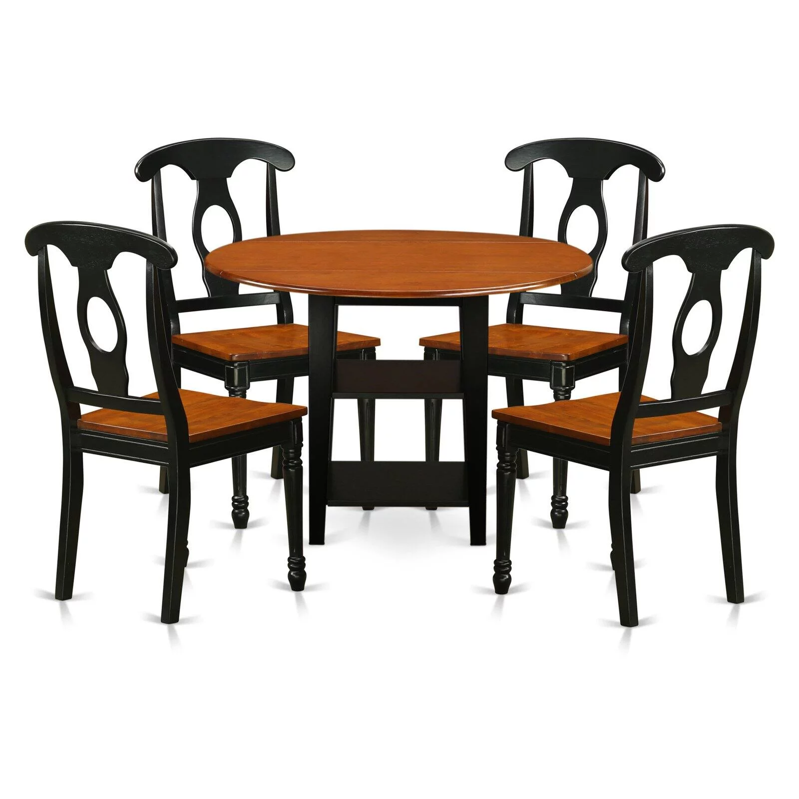 East West Furniture Sudbury 5-piece Wood Table and Dining Chair Set in Cherry