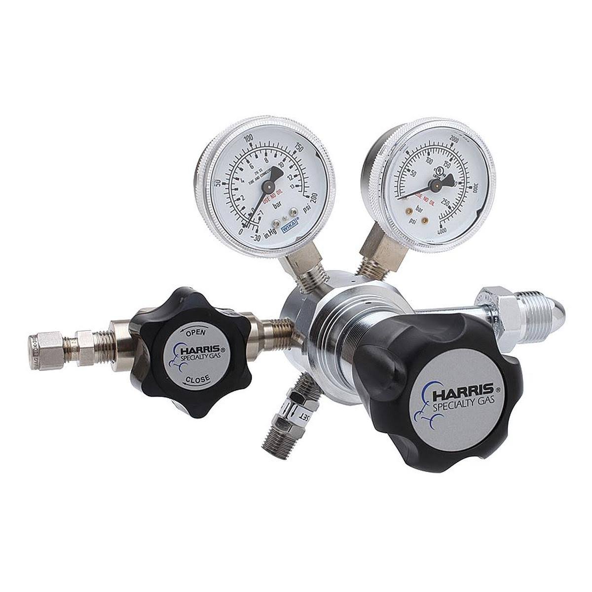 Harris KH1136 Nitrogen, Helium, Argon Specialty GAS Lab Regulator, CGA 580, 2-Stage, Brass, 0-50 PSI
