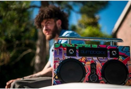 Bumpboxx Bluetooth Boombox Ultra | Retro Boombox with Bluetooth Speaker | includes Rechargeable Lithium Battery and Carrying Strap | Easy to Carry |