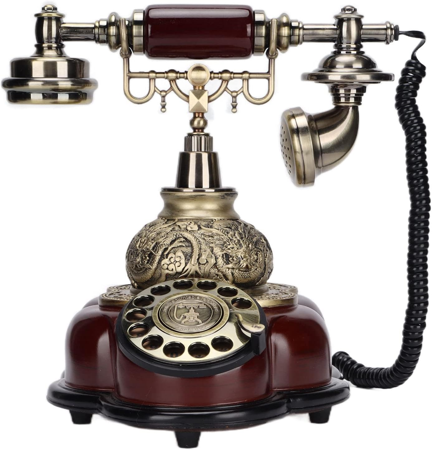 Dilwe Retro Vintage Antique Telephone Old Fashioned European Style Telephone Wired Landline Phone Caller ID Telephone for Home and Office, Dark Blue