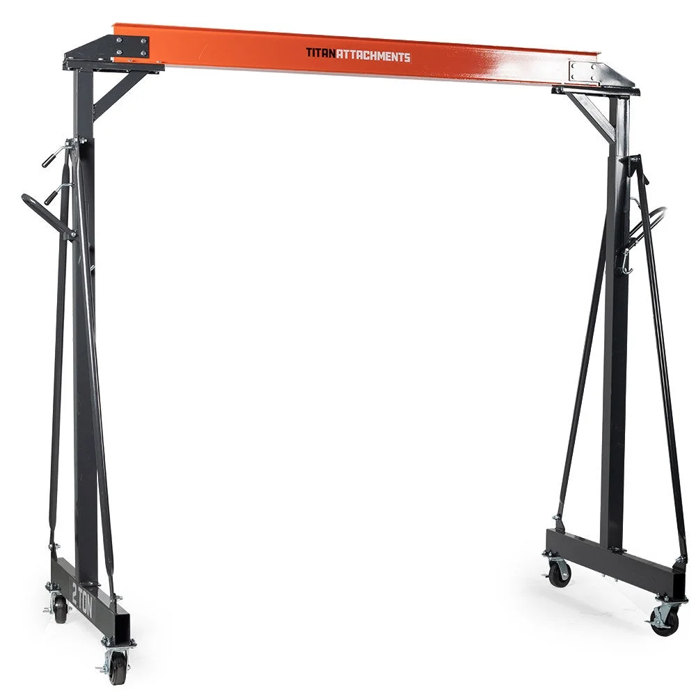 Titan Attachments 2 Ton Adjustable Steel Gantry Crane, Portable Shop Lift Hoist, Frame Only, Rated 4,000 LB - Radiant Selections
