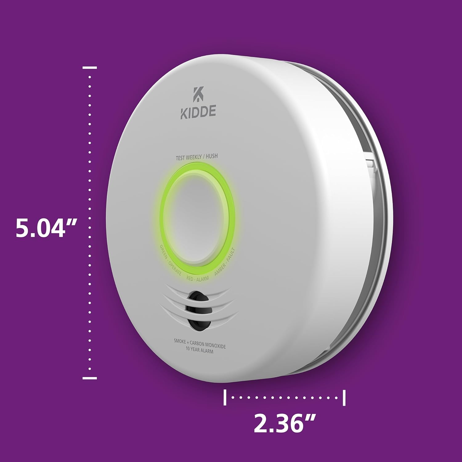 Kidde Smart Smoke & Carbon Monoxide Detector, WiFi, Alexa Compatible Device, Hardwired w/Battery Backup, Voice & App Alerts, 2 Pack