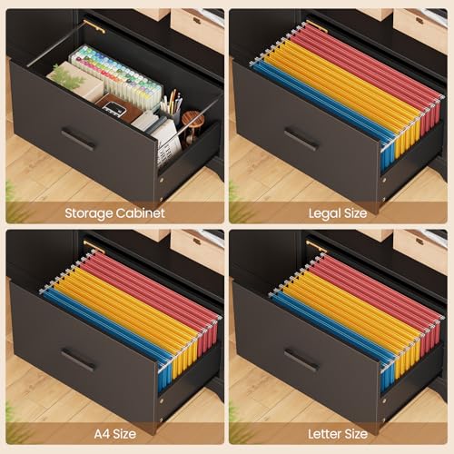 SEDETA L Shaped Standing Desk, Reversible Computer Office Desk with Drawers & Hutch