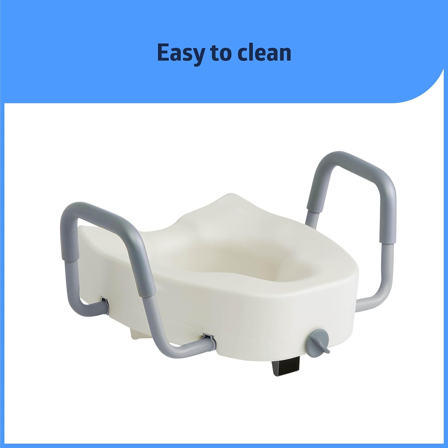 Medline 5" Elongated Raised Toilet Seat, with Lock and Removable Padded Arms- A Medical Seat for Seniors, Elderly, Adults, or Post-Surgery Recovery