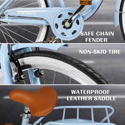 26 Inch Beach Cruiser Bike for Women, Hybrid Cruiser Bike with 7 Speed, Adjustable Seat, Lightweight Women Beach Cruiser Bike with Anti-Skid Tires