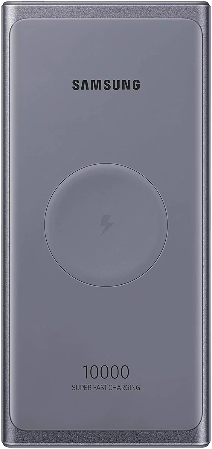SAMSUNG 10,000 mAh Super Fast 25W Portable Wireless Charger Charger Battery Pack USB-C, Silver (US Version with Warranty) (EB-U3300XJEGUS)