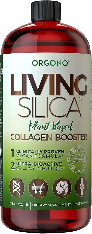Orgono Living Silica Plant-Based Collagen Booster | Horsetail Extract & Rosemary | Supports Collagen & Elastin for Joint & Bone Health, Glowing Skin
