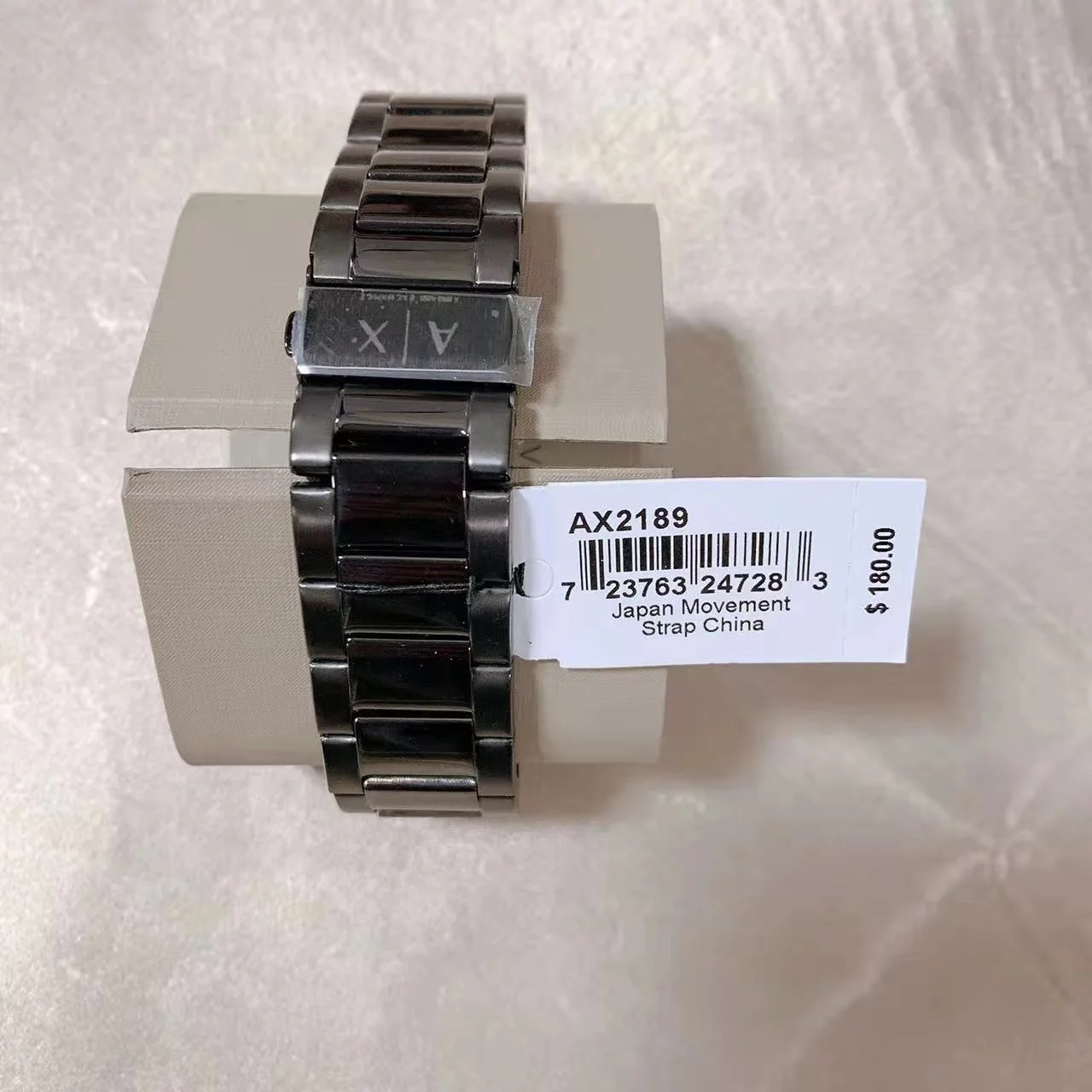 Black Stainless Steel Mens Watch AX2189