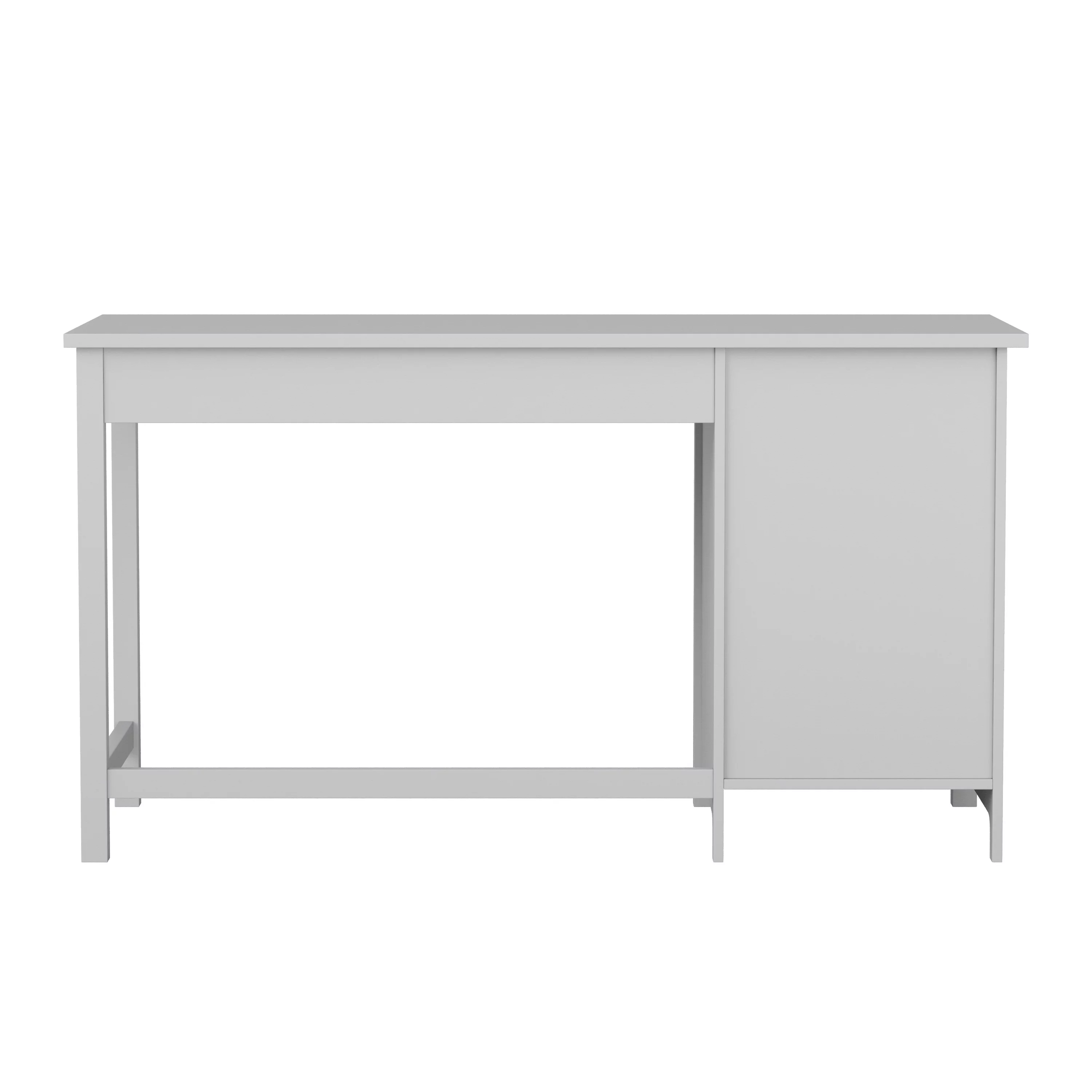 Martha Stewart Hutton Shaker Style Home Office Desk with Storage in Gray with Brushed Nickel Hardware