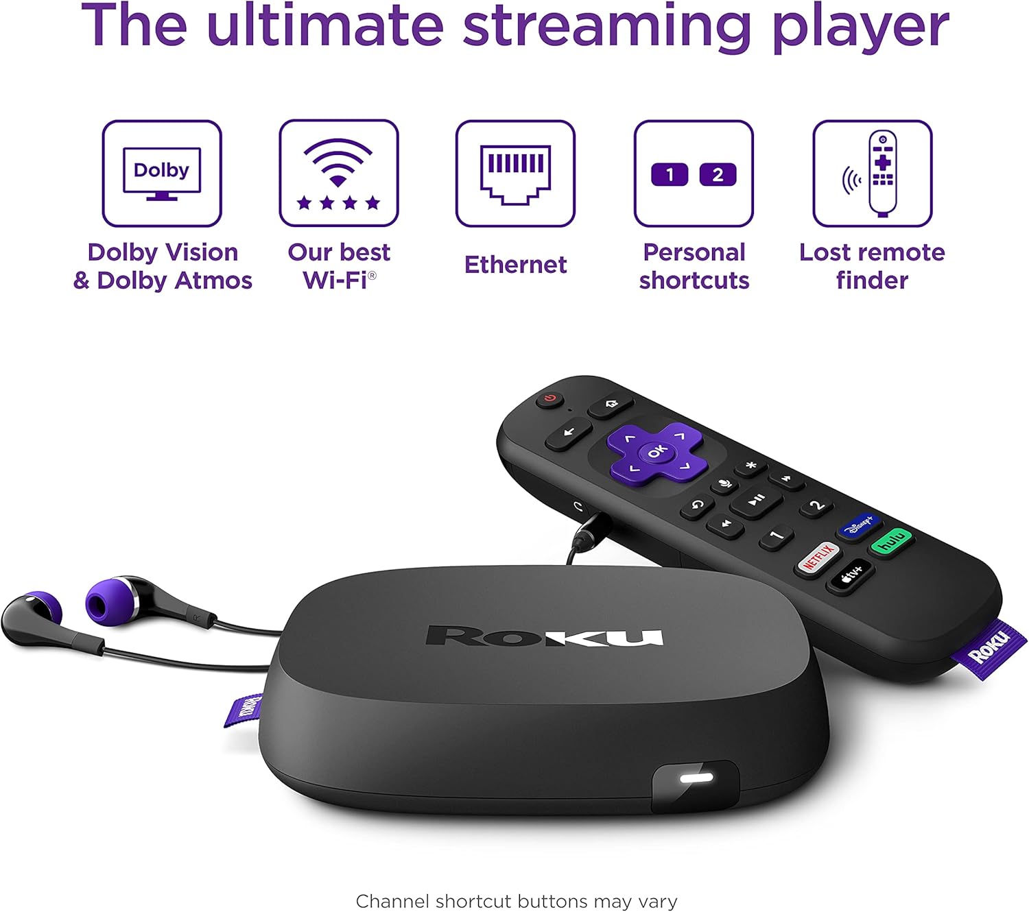 Roku Ultra | Streaming Device HD/4K/HDR/Dolby Vision with Dolby Atmos, Bluetooth Streaming