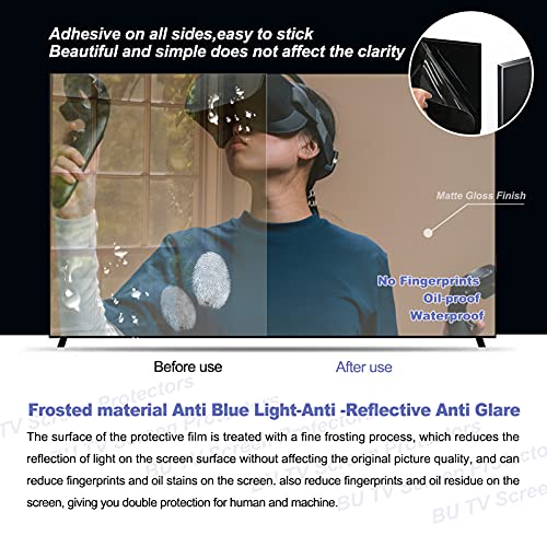 32-75 inch Anti Glare Anti Break LCD TV Screen Protector for Sharp, Sony, Samsung, Hisense, LG TCL etc,Blue Light Filter