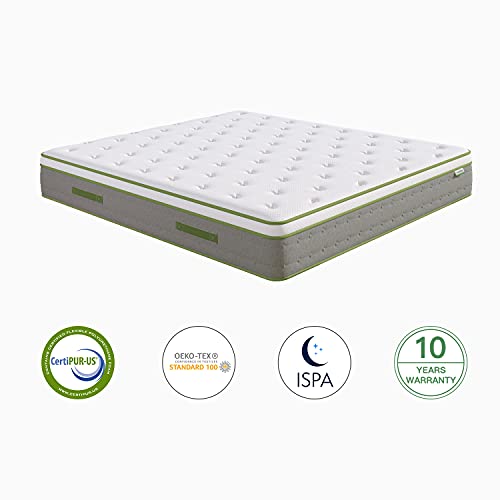Novilla King Size Mattress 14 Inch, Hybrid Mattress King for Motion Isolation, Gel Memory Foam with Pressure Relief for Cool Night Sleep